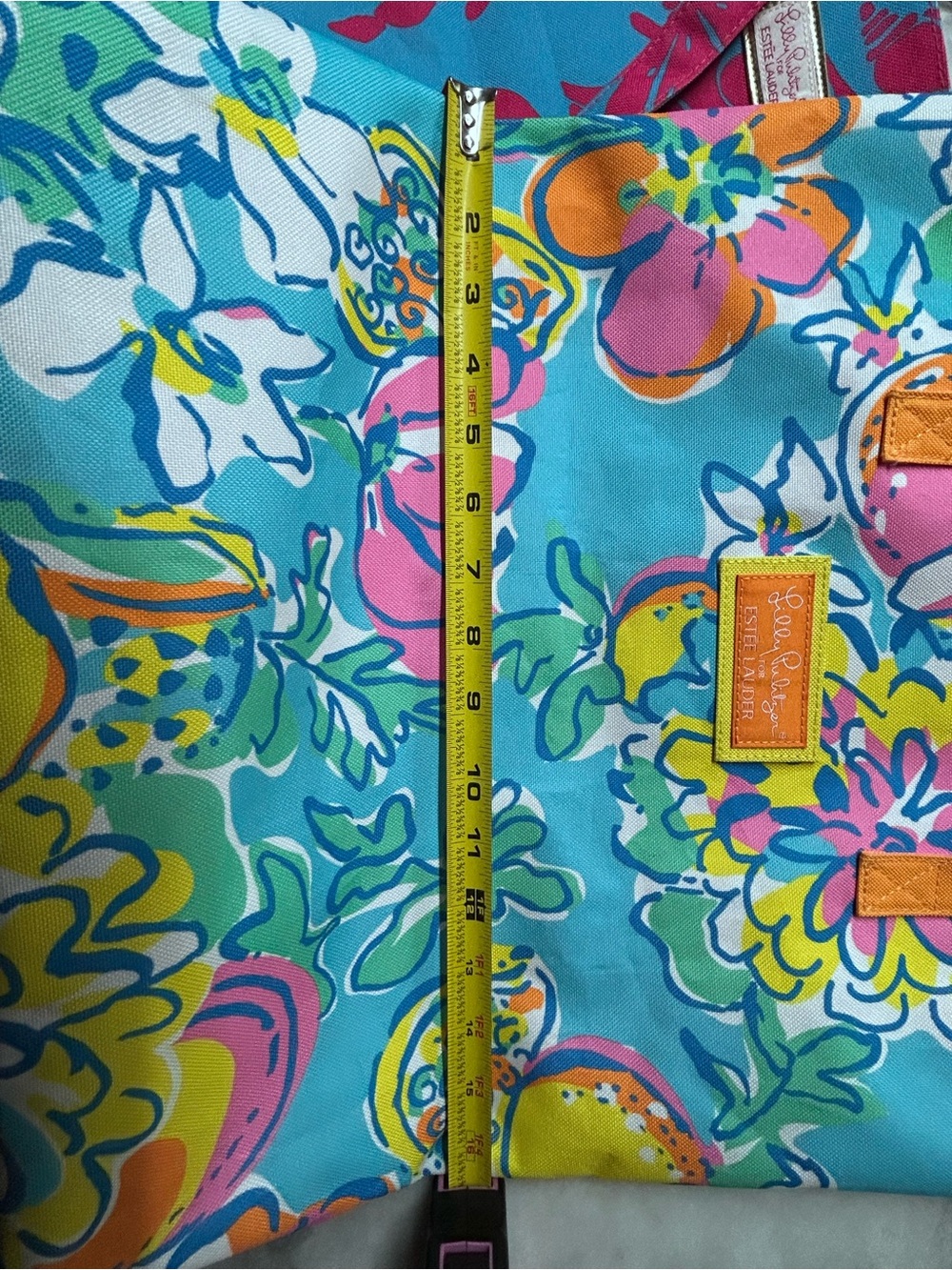Set of 2 Lilly Pulitzer Blue & Magenta Floral and Shell Print Tote - Picture 5 of 7